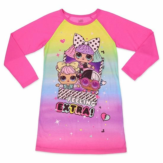Licensed Character Girls 4-12 L.O.L Surprise! Feeling Extra Nightgown And Slipper Set 4 Licensed Character Girls 4-12 L.O.L Surprise! Feeling Extra Nightgown And Slipper Set - Image 2