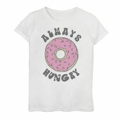 Licensed Character Girls 7-16 Donut Pink Sprinkles Always Hungry Graphic Tee