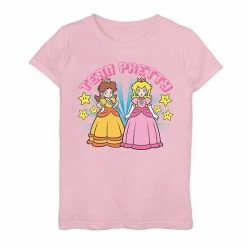 Licensed Character Girls 7-16 Nintendo Super Mario Daisy And Peach Team Pretty Tee