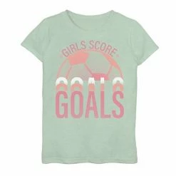 Licensed Character Girls 7-16 Girls Score Goals Pink Soccer Graphic Tee