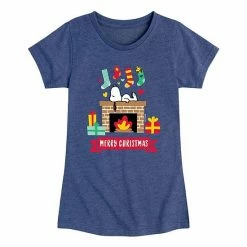 Licensed Character Girls 7-16 Peanuts Snoopy "Merry Christmas" Tee