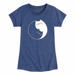 Licensed Character Girls 7-16 Yin Yang Cat Graphic Tee Blue