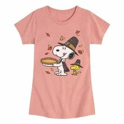 Licensed Character Girls 7-16 Peanuts Thanksgiving Pie Graphic Tee Pink -Licensed Character Shop unnamed file 9989