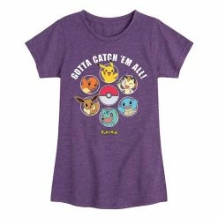 Licensed Character Girls 7-16 Pokemon Catch 'Em All Group Graphic Tee Purple -Licensed Character Shop unnamed file 9991